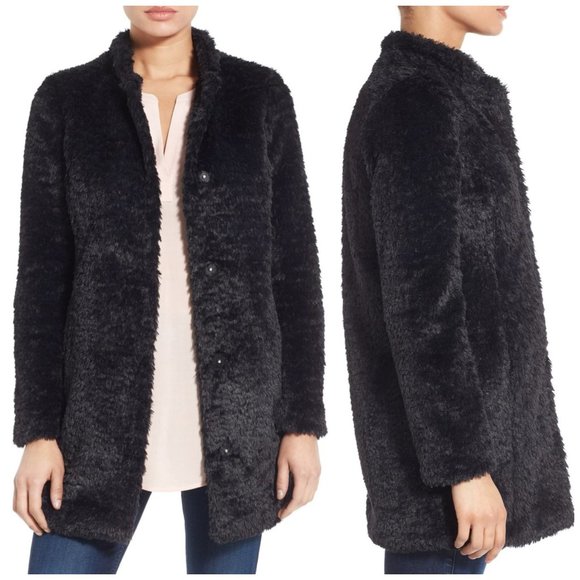 Kenneth Cole Jackets & Blazers - NWT Faux Fur Teddy Luxe Duster Coat, Black